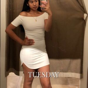 White off the shoulder dress